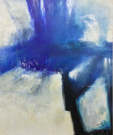 azul fraccionado, óleo sobre tela, 120 x 100 cm.