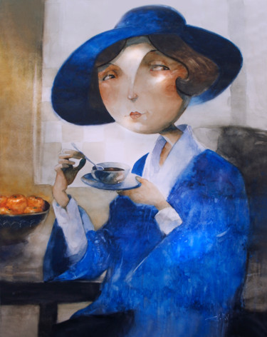 la mujer de azul